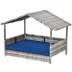 PawHut Rattan Bed with Canopy with Water-Resistant Cushion, For SM and MED Dogs image thumbnail 1
