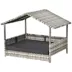 PawHut Rattan Bed with Canopy with Water-Resistant Cushion, For SM and MED Dogs image thumbnail 1