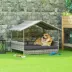 PawHut Rattan Bed with Canopy with Water-Resistant Cushion, For SM and MED Dogs image thumbnail 2
