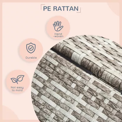 PawHut Rattan Bed with Canopy with Water-Resistant Cushion, For SM and MED Dogs - Image 4