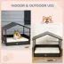 PawHut Rattan Bed with Canopy with Water-Resistant Cushion, For SM and MED Dogs image thumbnail 3
