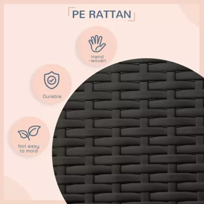 PawHut Rattan Bed with Canopy with Water-Resistant Cushion, For SM and MED Dogs - Image 4