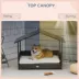 PawHut Rattan Bed with Canopy with Water-Resistant Cushion, For SM and MED Dogs image thumbnail 5