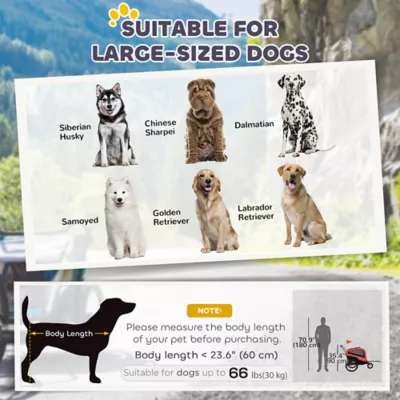 PawHut 2-in-1 Dog Bike Trailer and Stroller for Dogs up to 66 lbs - Image 5