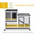 PawHut Wooden Rabbit Hutch, Indoor Bunny Cage with Wheels & Pull Out Trays image thumbnail 4