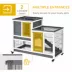 PawHut Wooden Rabbit Hutch, Indoor Bunny Cage with Wheels & Pull Out Trays image thumbnail 5