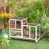 PawHut Wooden Rabbit Hutch, Indoor Bunny Cage with Wheels & Pull Out Trays image thumbnail 2