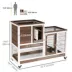 PawHut Wooden Rabbit Hutch, Indoor Bunny Cage with Wheels & Pull Out Trays image thumbnail 3