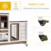 PawHut Wooden Rabbit Hutch, Indoor Bunny Cage with Wheels & Pull Out Trays image thumbnail 7