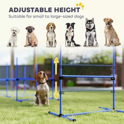 PawHut Set of 6 Dog Agility Training Equipment -Adjustable Jump Bar Pet Exercise Kit w/Carrying Bag - Image 4