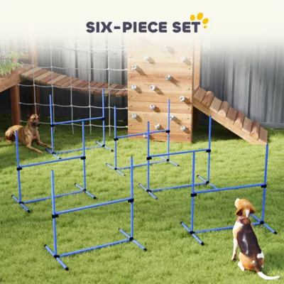 PawHut Set of 6 Dog Agility Training Equipment -Adjustable Jump Bar Pet Exercise Kit w/Carrying Bag - Image 5