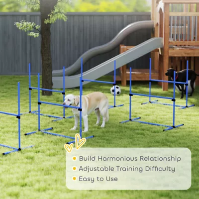 PawHut Set of 6 Dog Agility Training Equipment -Adjustable Jump Bar Pet Exercise Kit w/Carrying Bag - Image 7