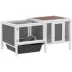 PawHut Rabbit and Guinea Pig Hutch- with Openable Top, Pull Out Tray and Ramp image thumbnail 1