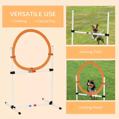 PawHut 2-in-1 Dog Obstacle Training-Tire Jump Ring/Hurdle Bar with Storage Bag - Image 6