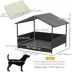 PawHut Rattan Dog House with Canopy with Water-Resistant Cushion, for SM & MED Dogs - 46"L image thumbnail 3