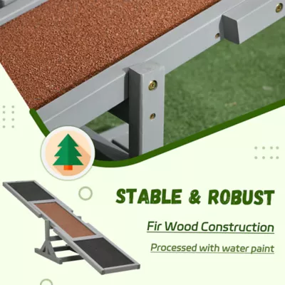 PawHut Wood Pet Seesaw Platform-Dog Agility Training Equipment-Weather Resistant - Image 3