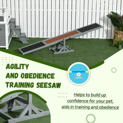 PawHut Wood Pet Seesaw Platform-Dog Agility Training Equipment-Weather Resistant - Image 5