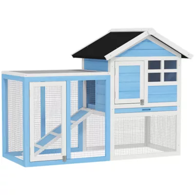 PawHut 48" Weatherproof Wooden Rabbit Hutch - Image 1