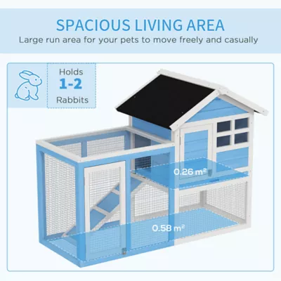 PawHut 48" Weatherproof Wooden Rabbit Hutch - Image 4