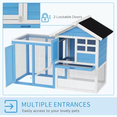 PawHut 48" Weatherproof Wooden Rabbit Hutch - Image 5