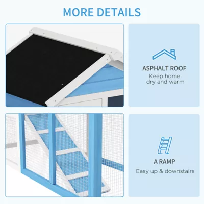 PawHut 48" Weatherproof Wooden Rabbit Hutch - Image 7