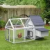 PawHut 65" Chicken Coop Wooden Hen House with Nesting Box, Ramp, and Ladder image thumbnail 2