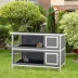 PawHut 2 Tier Wooden Rabbit Hutch image thumbnail 2