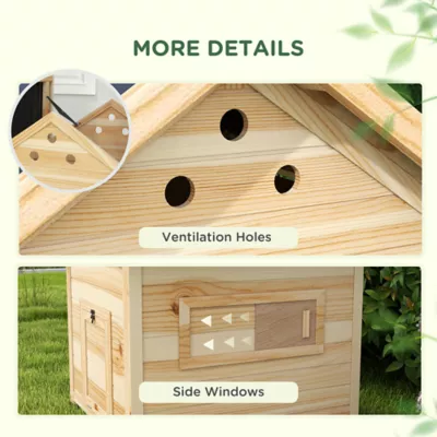 PawHut Duck Coop, Wooden Duck House with Openable Roof & Double Doors - Image 7