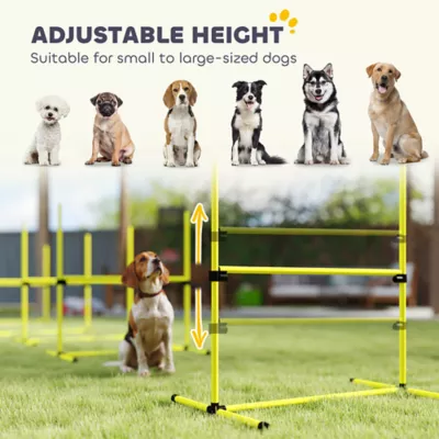 PawHut Set of 4 Dog Agility Training Equipment - Adjustable Jump Bar - with Carrying Bag - Image 4