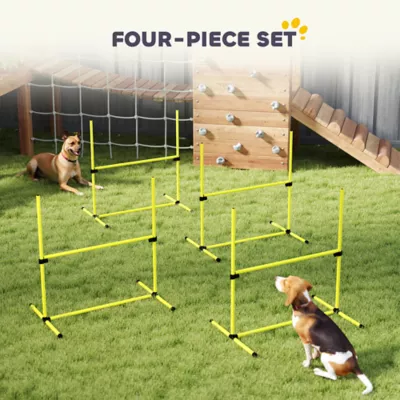 PawHut Set of 4 Dog Agility Training Equipment - Adjustable Jump Bar - with Carrying Bag - Image 5
