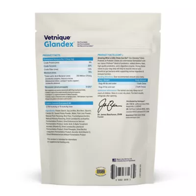 Vetnique Glandex Daily Probiotics & Digestive Health Prebiotics Soft Chew, Bacon Flavor, 60 count - Image 2