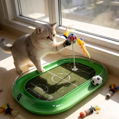 FIFA World Cup 2026 Run Around Cardboard Soccer Field Training Puzzle Cat Toy - Image 3