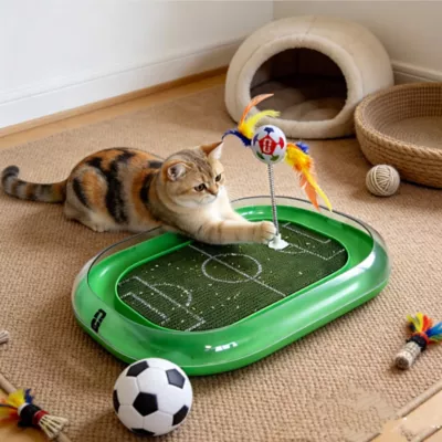 FIFA World Cup 2026 Run Around Cardboard Soccer Field Training Puzzle Cat Toy - Image 7