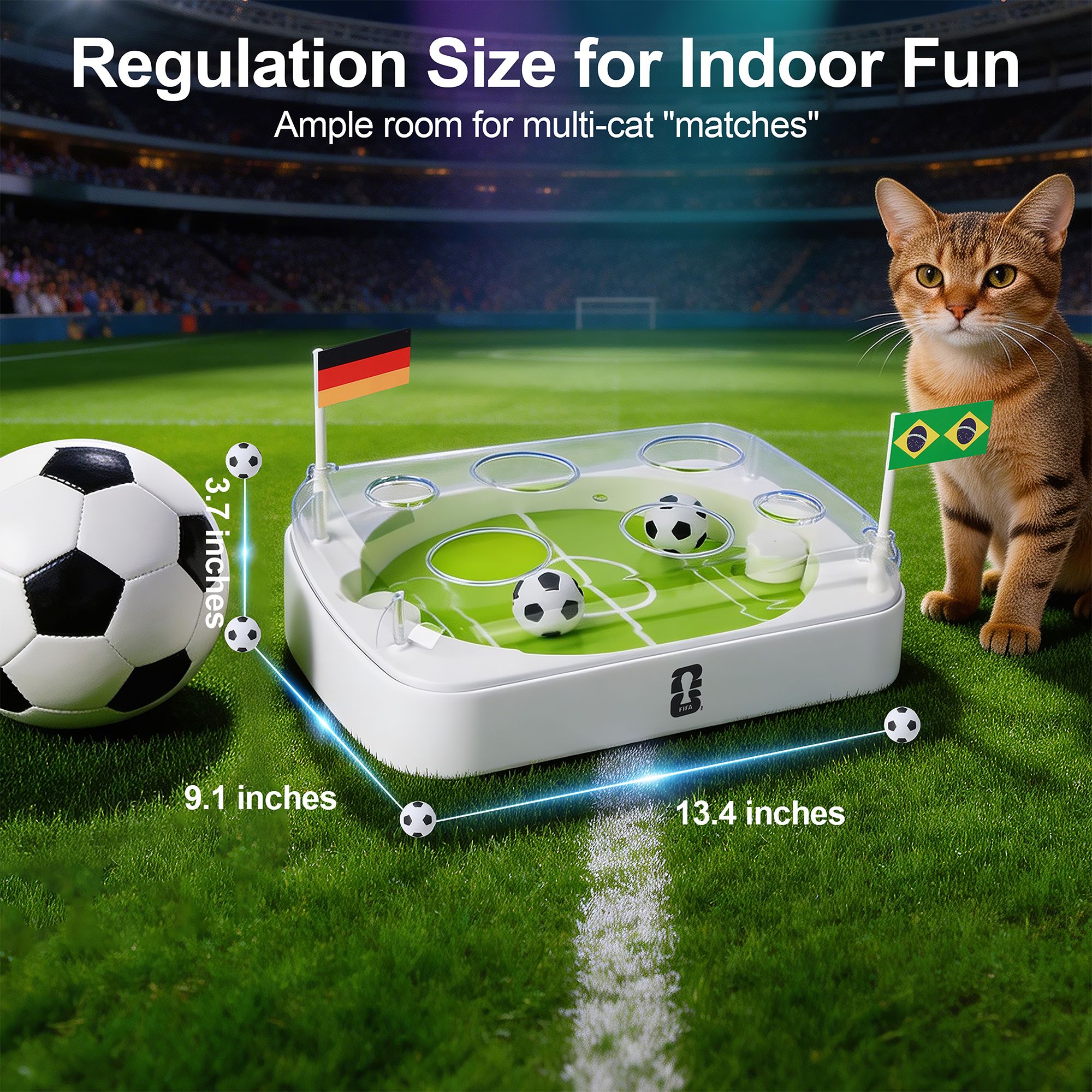 FIFA World Cup 2026 Soccer Game Hunt Training Cat Toy - thumbnail 8