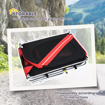 PawHut Dog Bike Trailer, Bicycle Wagon,Cargo Carrier Attachment for Travel,Foldable - Image 5