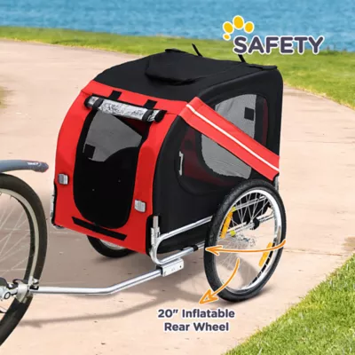 PawHut Dog Bike Trailer, Bicycle Wagon,Cargo Carrier Attachment for Travel,Foldable - Image 7
