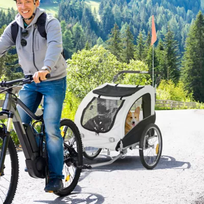 Aosom Elite II Dog Bike Trailer 2-In-1 Pet Stroller Cart and Bicycle Wagon - Image 2
