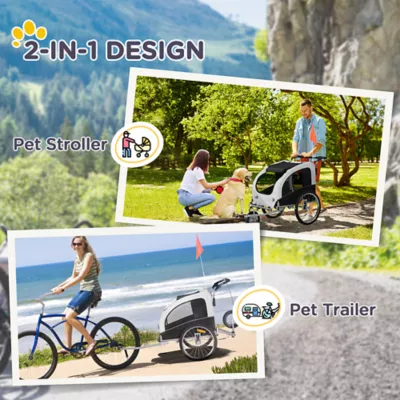 Aosom Elite II Dog Bike Trailer 2-In-1 Pet Stroller Cart and Bicycle Wagon - Image 4