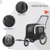 PawHut 2 in 1 Dog Bike Trailer, Dog Stroller with Safety Leash, Hitch, Flag, Reflectors and Cushion image thumbnail 7