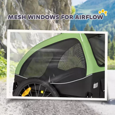 PawHut Dog Bike Trailer, Pet Cart Bicycle Wagon with 20" Wheels and Ventilated Windows - Image 7