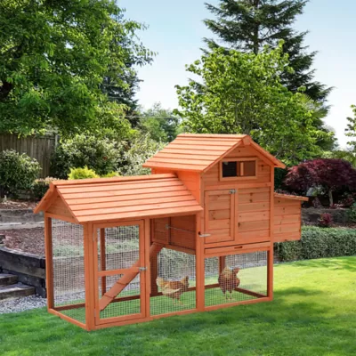 PawHut 82" Deluxe Chicken Coop with Run and Nesting Box - Image 2