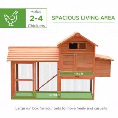 PawHut 82" Deluxe Chicken Coop with Run and Nesting Box - Image 4