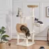 Yaheetech 54in Rattan Cat Tree With Breathable Woven Condo, Scratching Posts & Washable cushions image thumbnail 2
