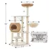 Yaheetech 54in Rattan Cat Tree With Breathable Woven Condo, Scratching Posts & Washable cushions image thumbnail 3