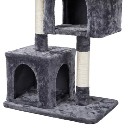Yaheetech 33.5" Cat Tree Tower w/2 Cozy Plush Condos, Oversized Perch & Sisal Scratch Post - Image 4