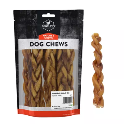 Dentley's Nature's Chews 9" Braided Bully Stick Dog Chews - 8 Count - Image 1