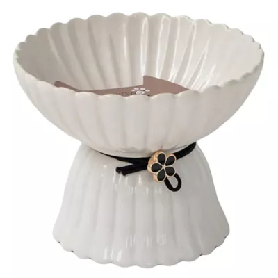 Dexypaws Cat Rise Ceramic Elevated Cat Bowl, Elevated Cat Feeding Bowl - Image 1