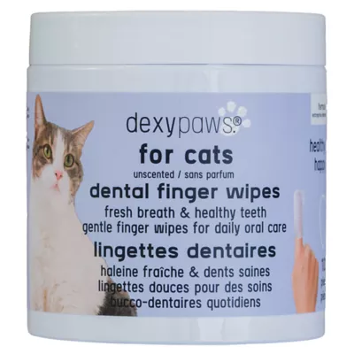 Dexypaws Dental Finger Wipes for Cats, Pet Dental Wipes, 100 Count - Image 1