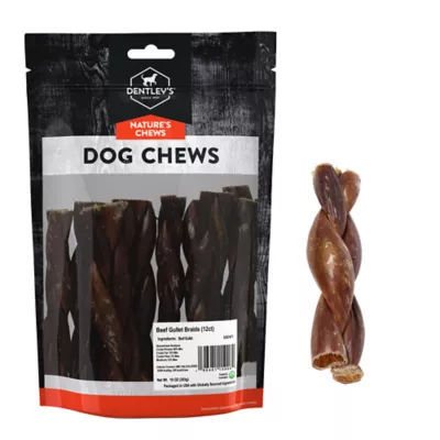 Dentley's Nature's Chews Beef Gullet Braids Dog Chews - 12 Count - Image 1