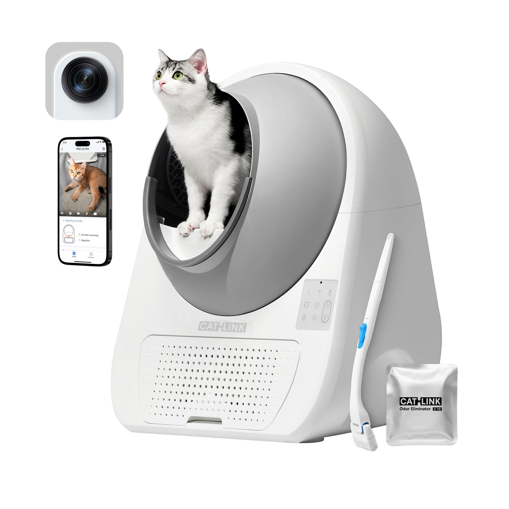 Catlink Pro-Ultra Self-Cleaning Cat Litter Box W/ Built-In Camera
